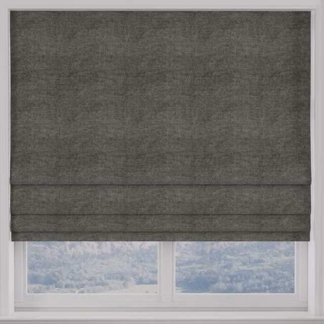 Terrys Luxuria Made to Measure Blackout Roman Blind in Grey Polyester