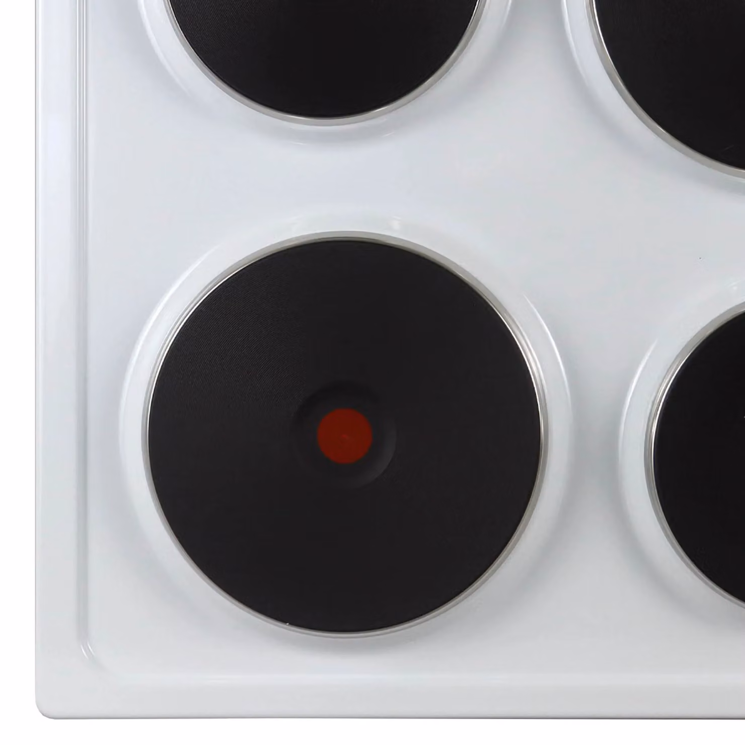 Statesman 4 Plate Electric Solid Plate Cooktop with Side Dial Control in White – 3