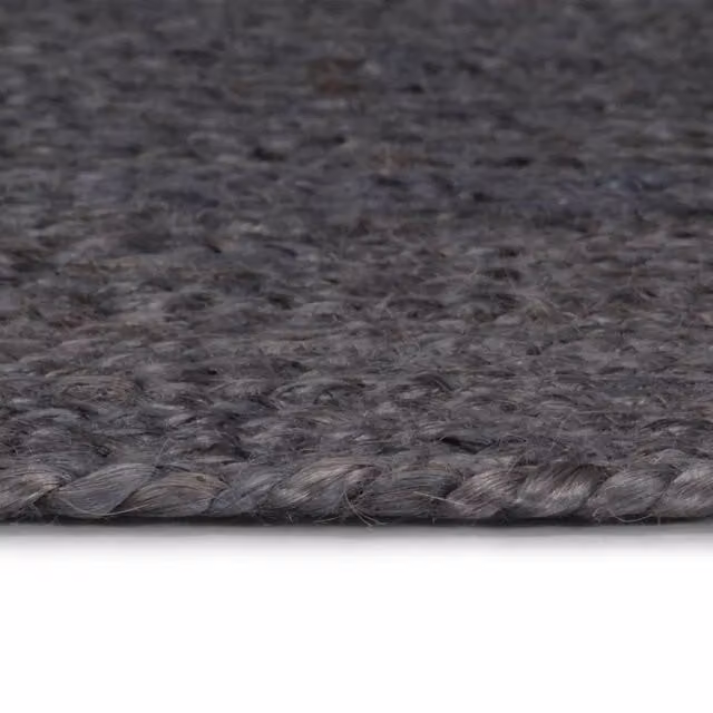 Berkfield Home Handmade Braided Jute Round Rug in Grey, Diameter: 100 cm – 1