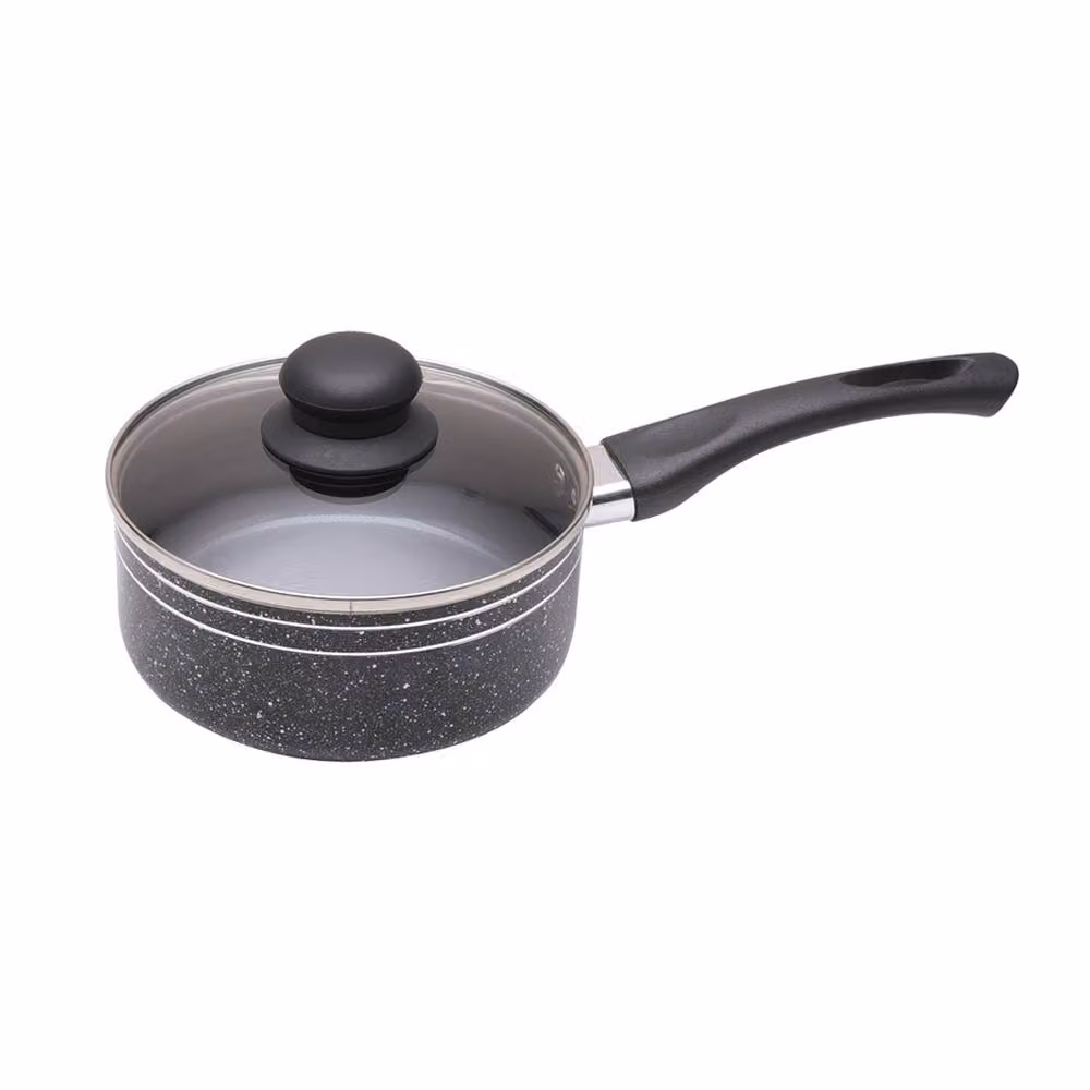 Royalford Non-Stick Ceramic Saucepan with Glass Lid in Black – 2