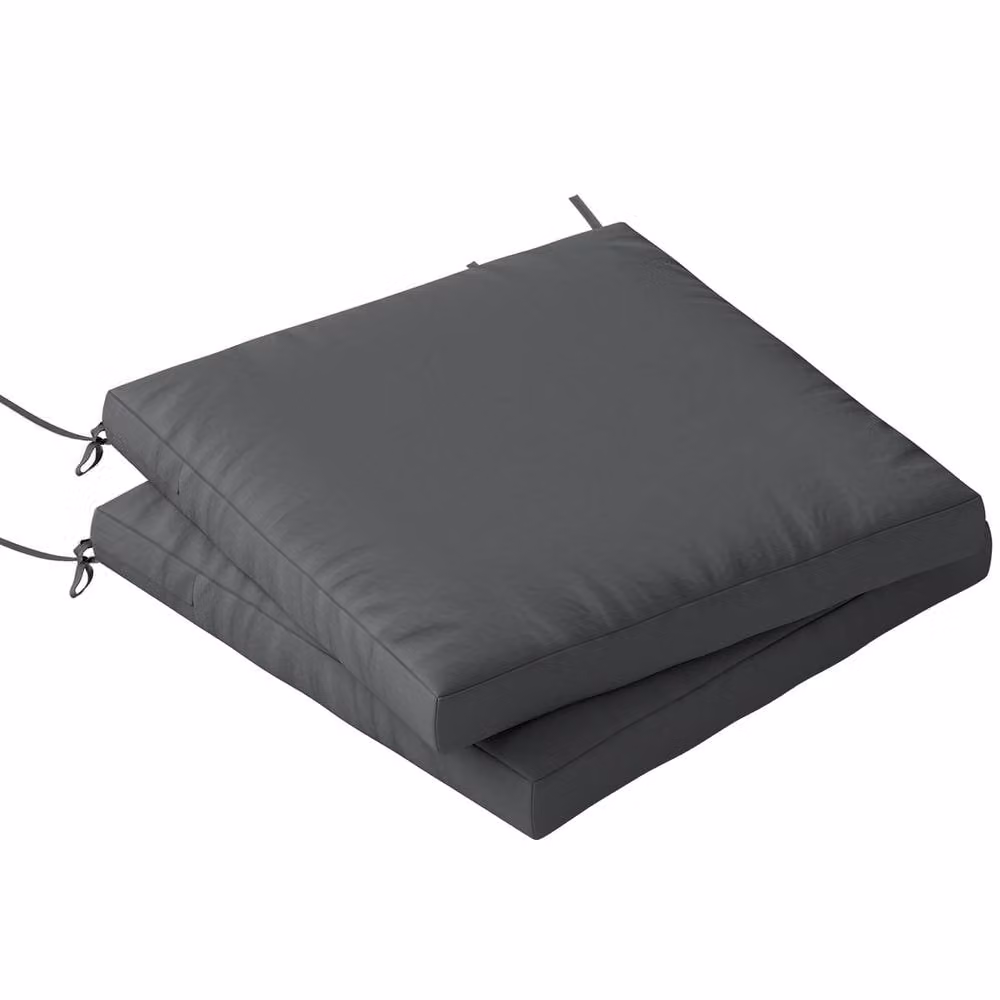 OUTSUNNY 2-Piece Waterproof Garden Chair Seat Cushions in Grey, W/D: 50 x 50 cm – 1