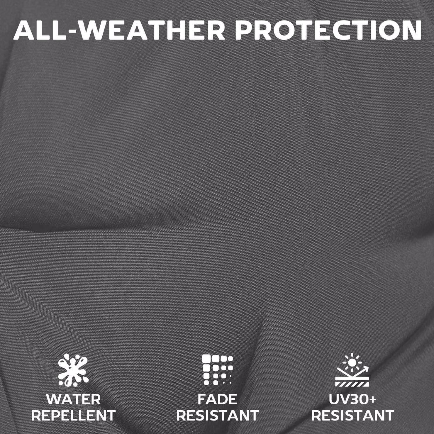 Outsunny Set of 2 Waterproof Outdoor Seat Cushions with Ties, Dark Grey Rectangular Foam Garden Seat Pads with Removable Washable Covers – 5