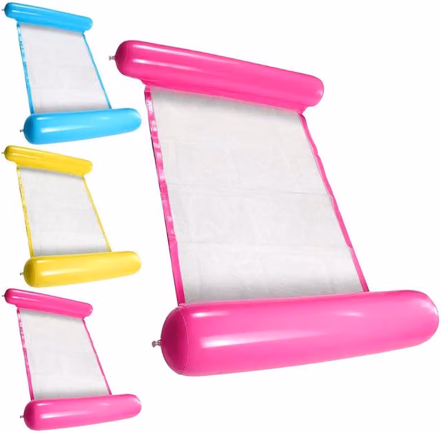 Geezy Inflatable Water Hammock Float Set of 3, 4-in-1 Design, Pink