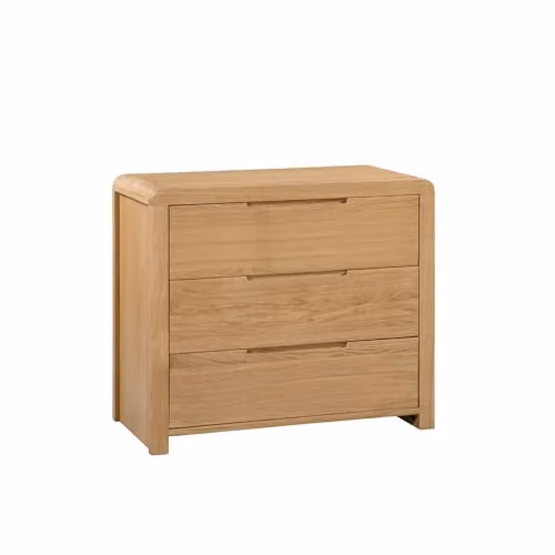 Julian Bowen Curve 3 Drawer Chest in Oak