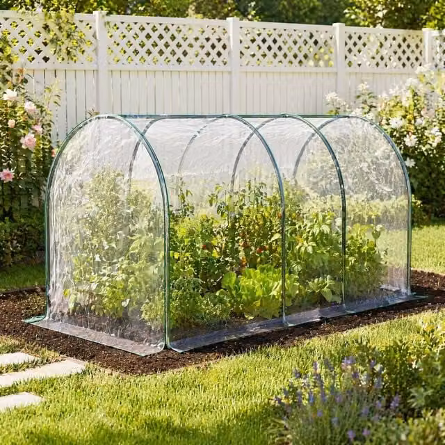 STILVORA Set of 2 Transparent Garden Greenhouses with Roll-Up Doors, W/D/H: 200 x 100 x 100 cm – 1