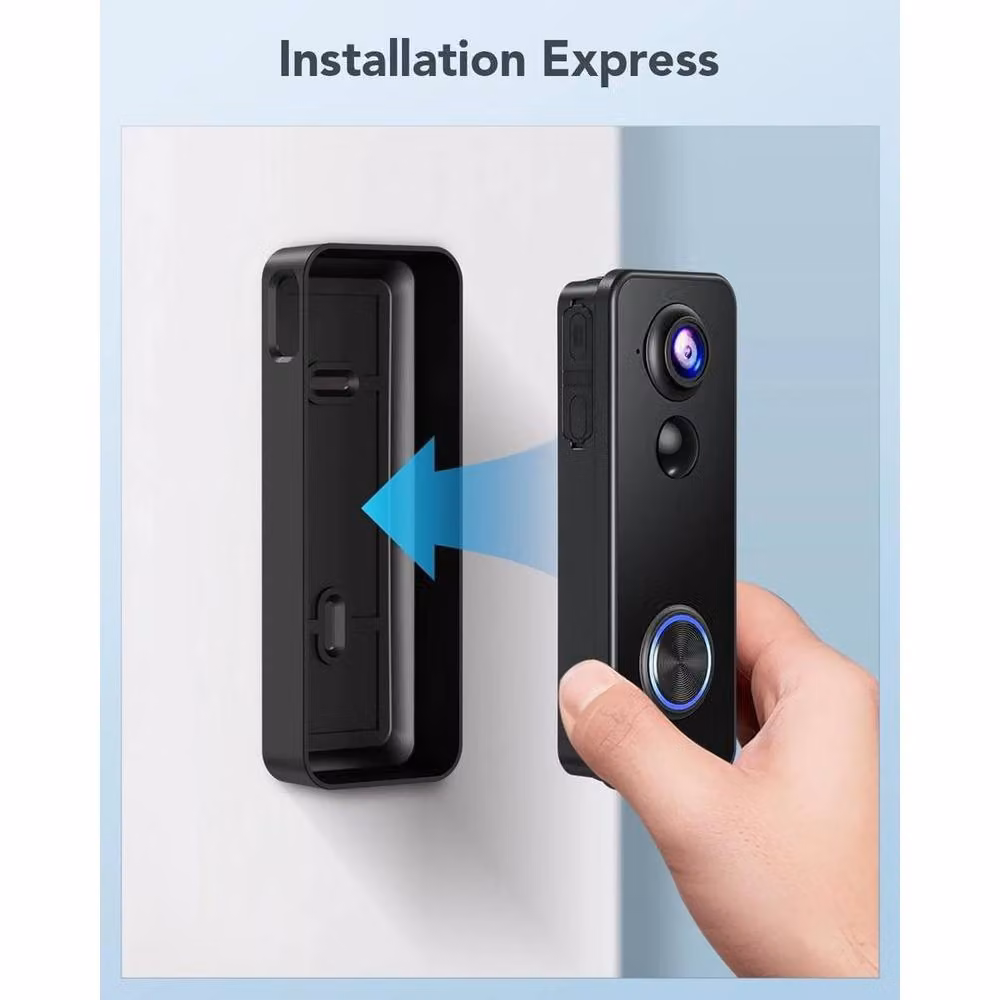 PAWNORA Wireless WiFi Video Doorbell in Black – 2
