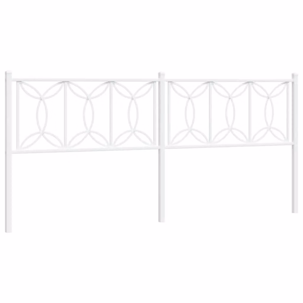 Berkfield Home Classic Metal Headboard in White, 193 cm – 2