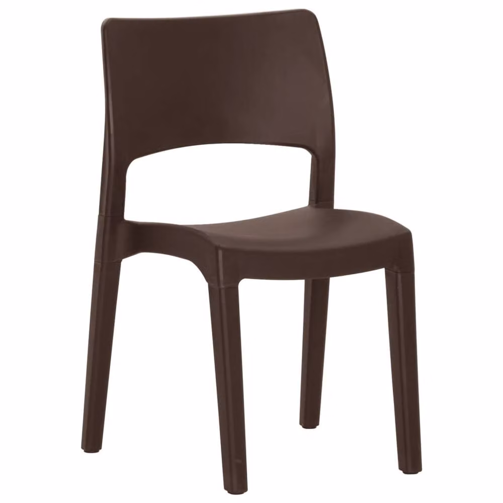 Berkfield Home Set of 2 Mocha Brown Polypropylene Garden Chairs – 3