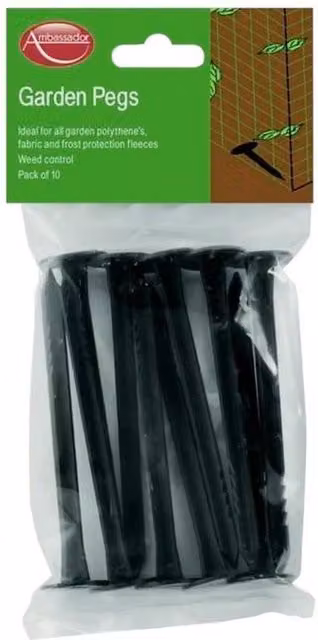Ambassador Black Plant Support Garden Pegs, Pack of 10