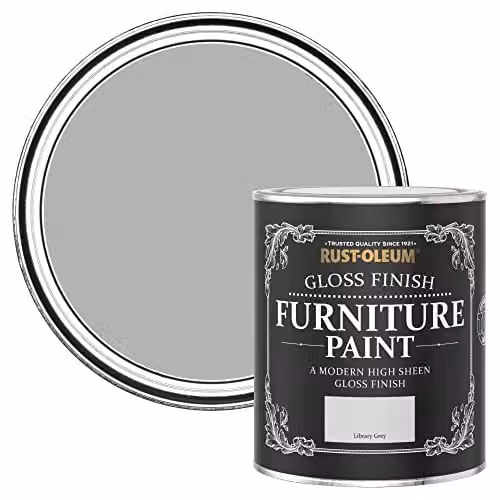 Rust-Oleum Grey Furniture and Skirting Board Paint in Gloss Finish, 750ml – 1