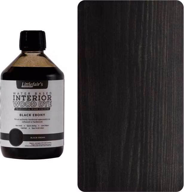 Littlefair's Indoor Wood Stain in Black Ebony, 0.5 l