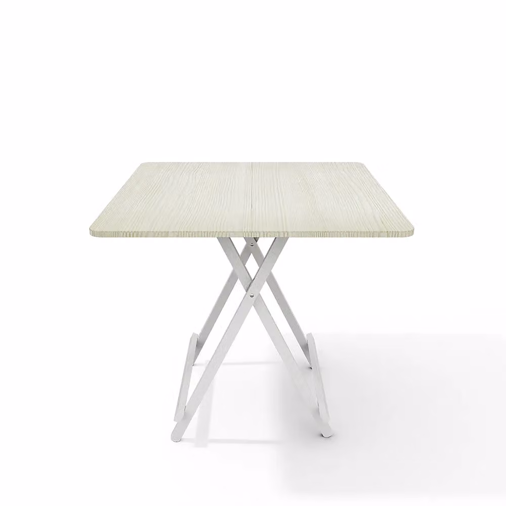 Living and Home White Folding Wooden Dining Table with Matt MDF Laminate Top – 2