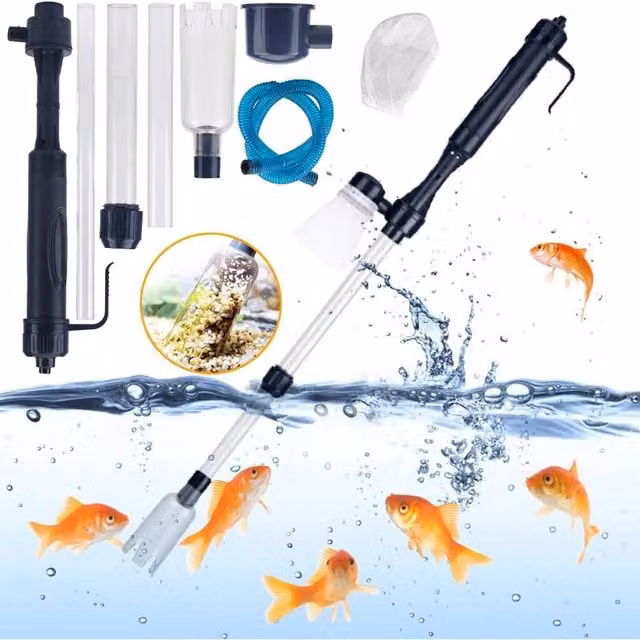 VOGREX Electric Aquarium Fish Tank Vacuum Cleaner, Black, Length: 110 cm – 1