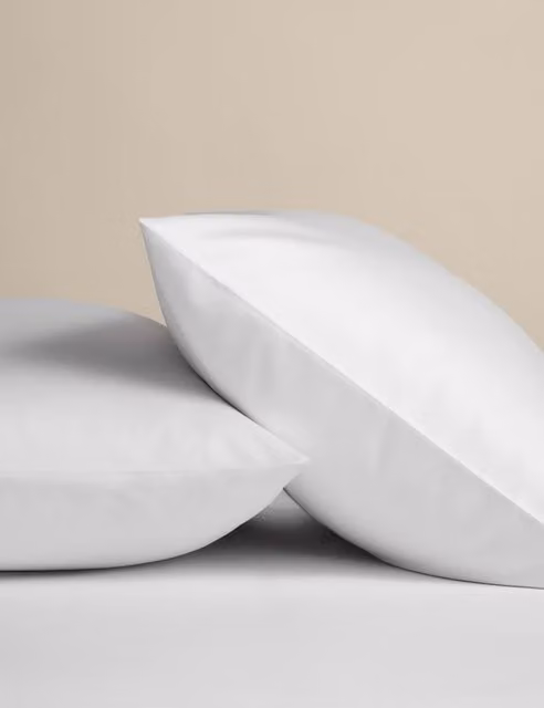 M&S 2 Pack Egyptian Cotton 400 Thread Count Mako Satin Pillowcases in White