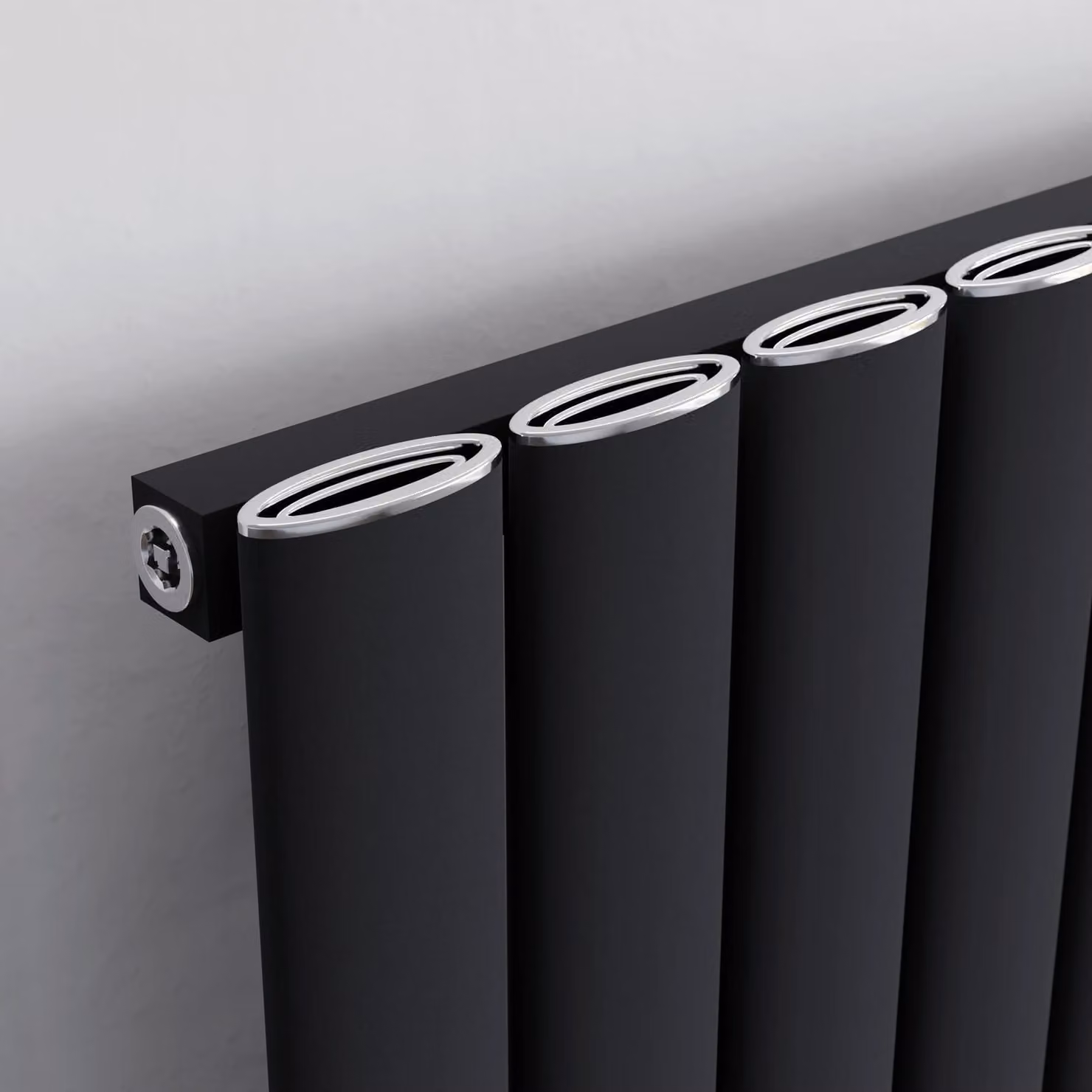 Agadon Berlin Designer Aluminium Radiator in Dark Grey, W: 180 cm, H: 41.5 cm, D: 41.5 cm – 3