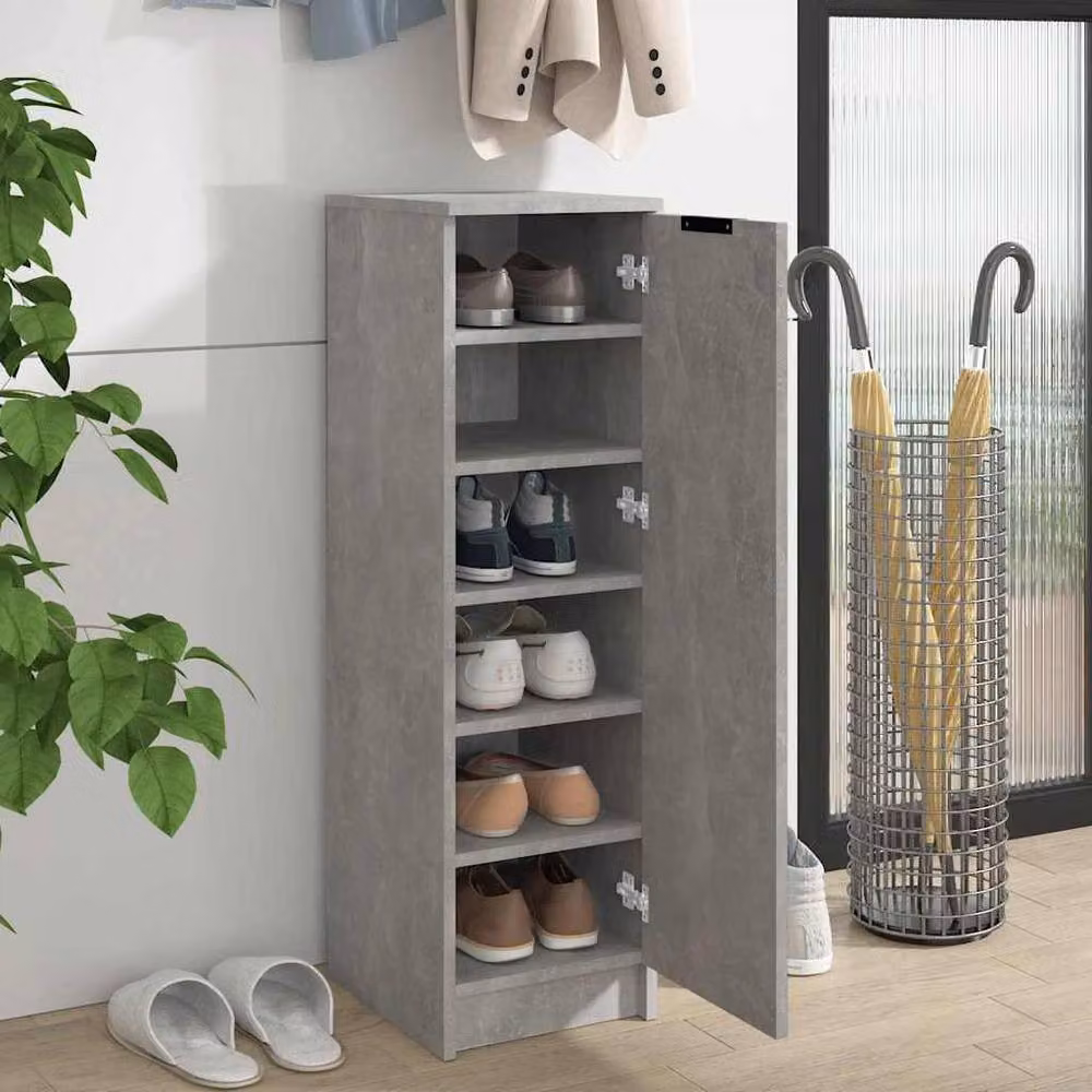 Berkfield Home Modern Wall Mounted Shoe Cabinet in Concrete Grey, W/D/H: 30 x 35 x 100 cm – 2