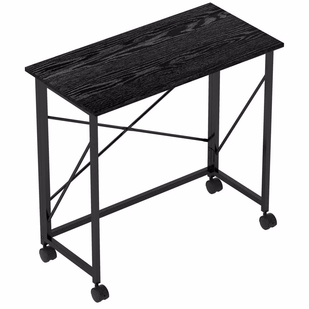 Wyld Haus Ziyozi Black Folding Writing Desk with Castors W/D/H: 80 x 40 x 75 cm – 2