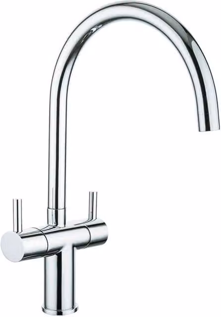 Balterley Traditional Dual Handle Kitchen Mixer Tap, Chrome Silver, H 39.4 cm x W 26.5 cm x D 24.4 cm