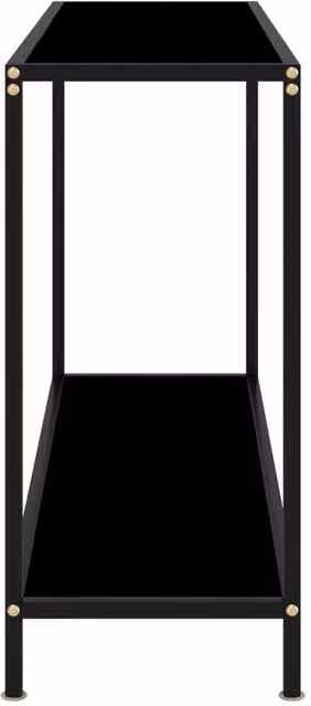 Berkfield Home Modern Black Console Table with Tempered Glass, W/D/H: 120 x 35 x 75 cm – 1