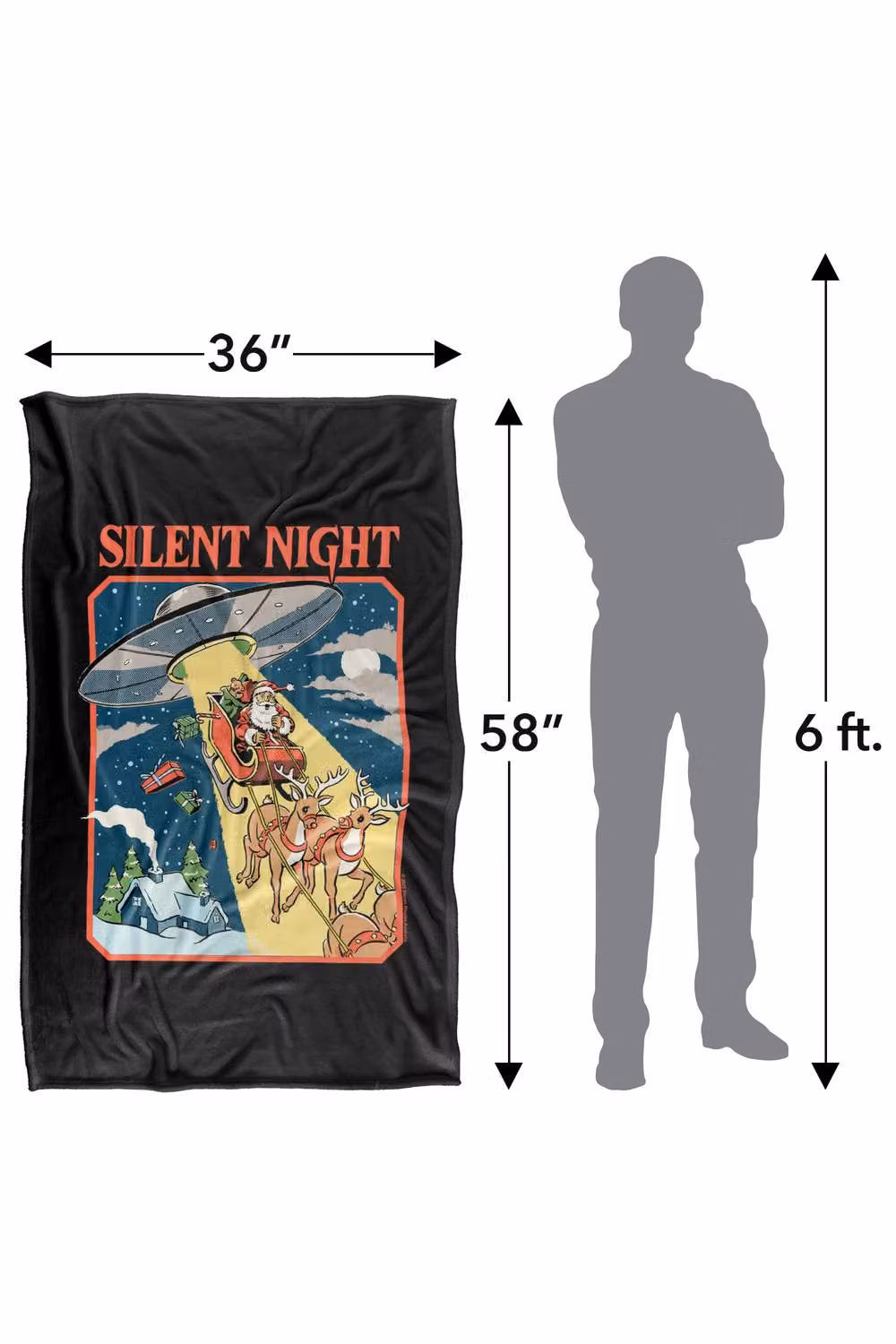 Steven Rhodes Silent Night Silky Touch Super Soft Fleece Throw Blanket, Multicolour, W/D/H: 91 x 147 cm – 3