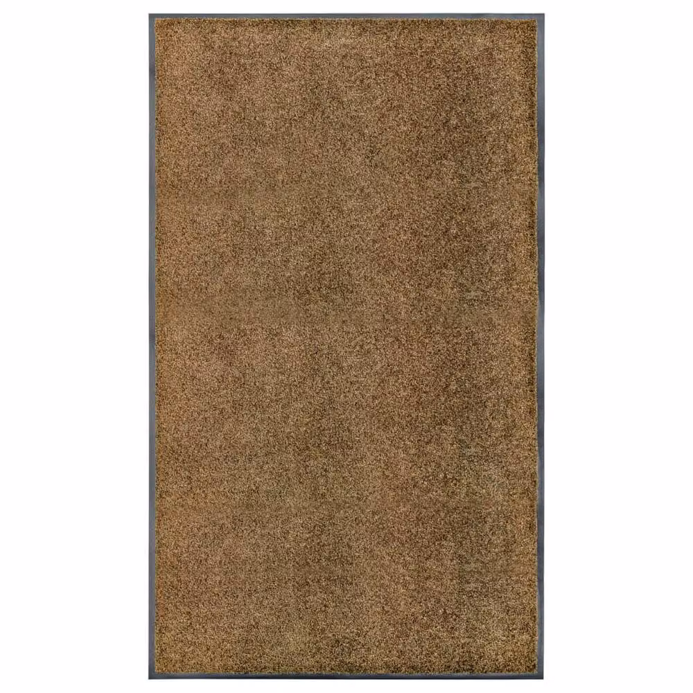Berkfield Home Washable Non-Slip Brown Doormat, W: 90 cm, D: 150 cm – 2