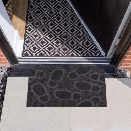 JVL Black Rubber Pin Doormat, W: 40 cm, D: 60 cm – 6