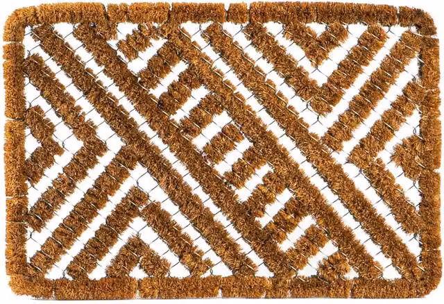 Nicola Spring Natural Brown Coir Scraper Door Mat, W: 60 cm, D: 40 cm