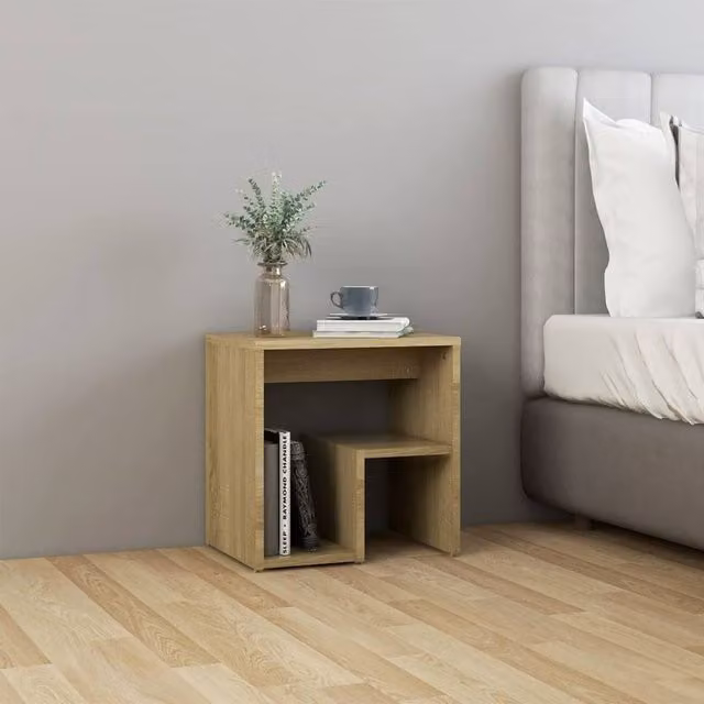 Berkfield Home Bed Cabinet in Sonoma Oak Brown, W/D/H: 40 x 30 x 40 cm