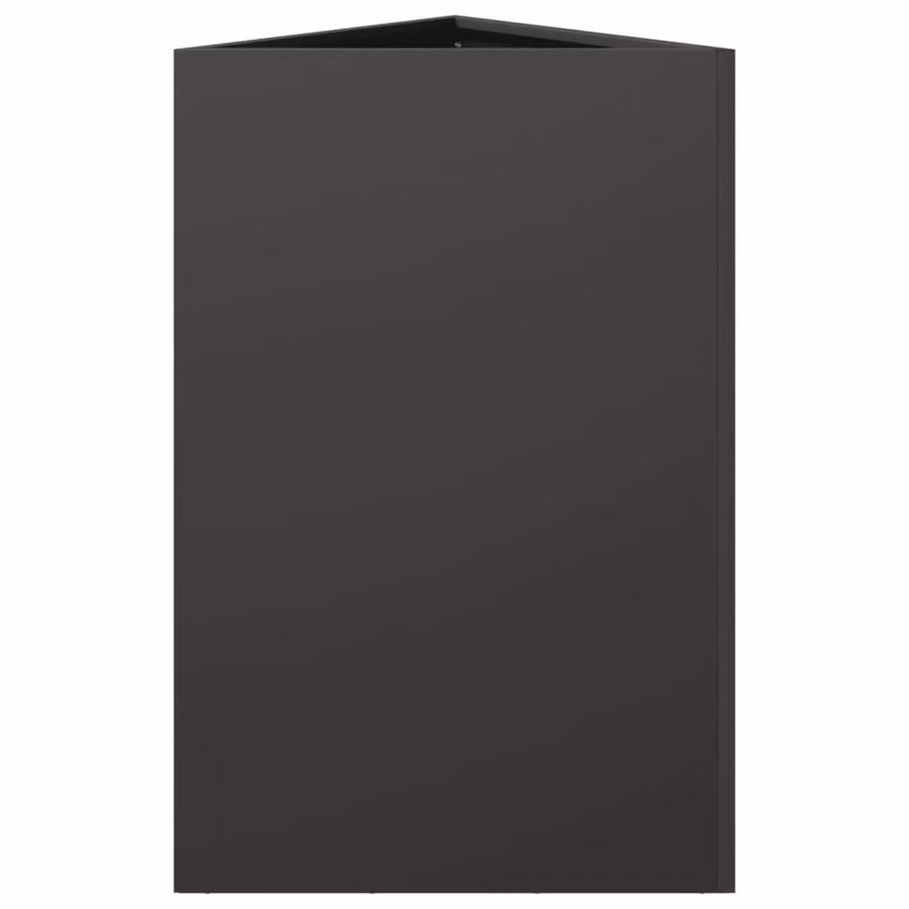 Berkfield Home Black Triangular Steel Garden Planter Tub W: 50 cm, D: 43 cm, H: 75 cm – 4
