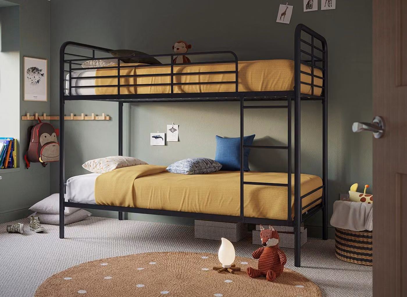 Dreams Westbrook Kids Modern Metal Bunk Bed in Black, 90 x 190 cm
