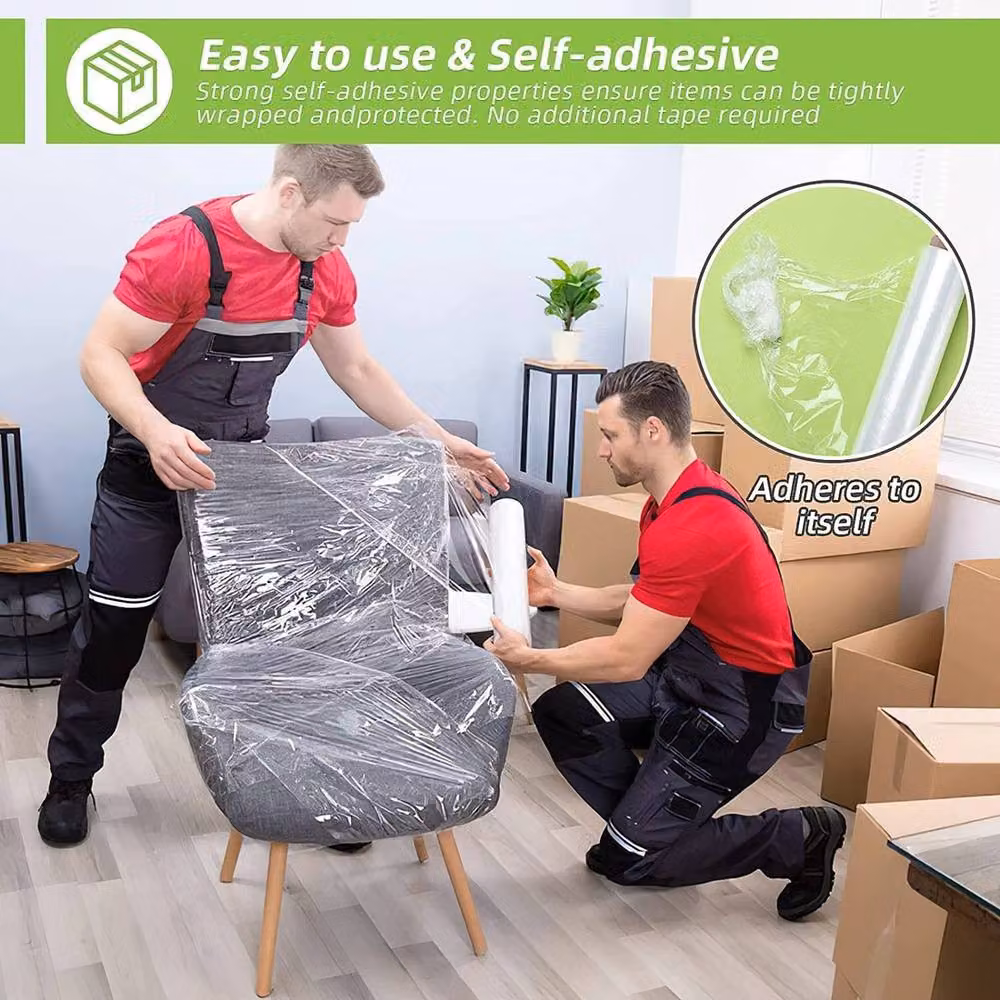 FLAVORA Transparent Clear Stretch Shrink Wrap Rolls, W: 52 cm, L: 1000 cm – 4