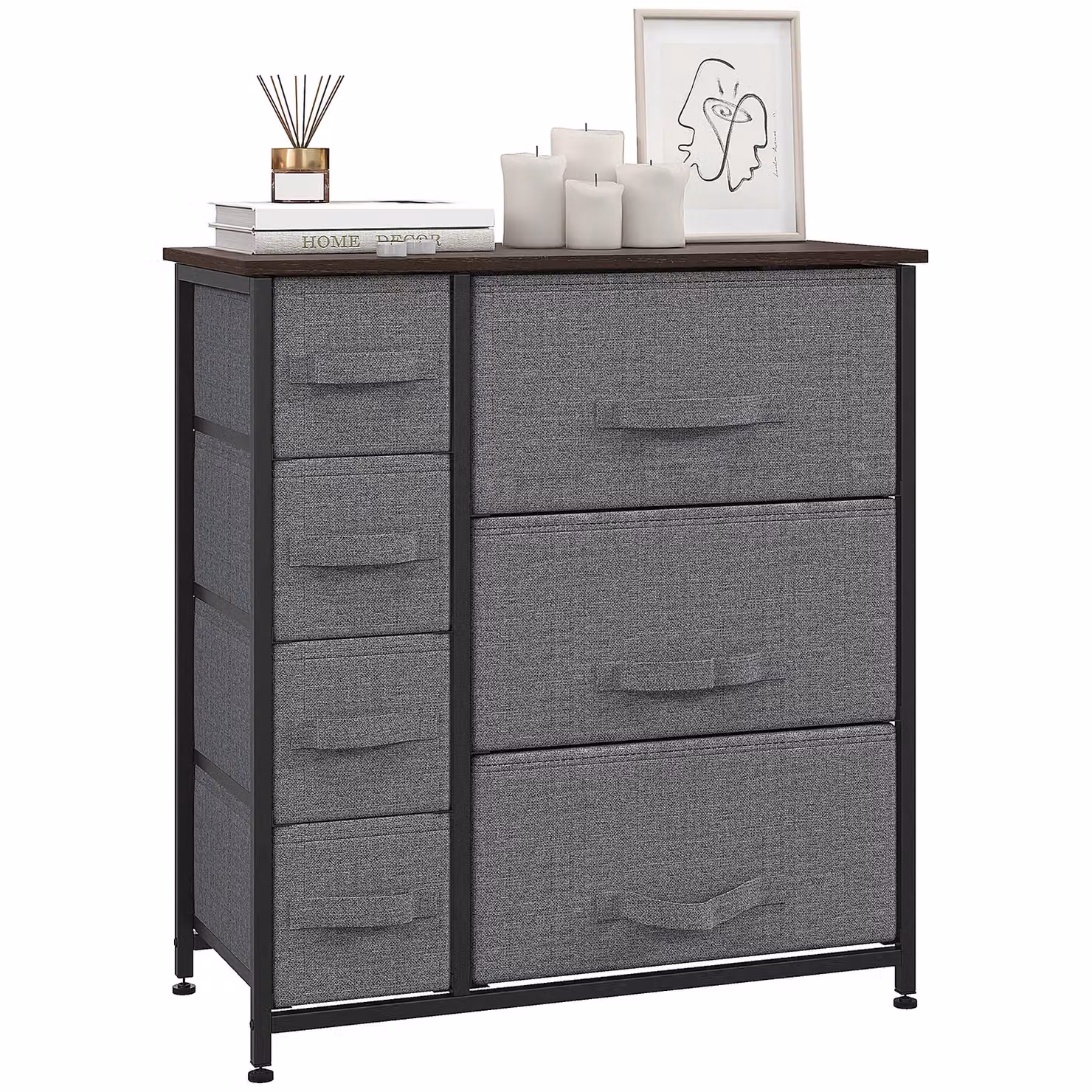 HOMCOM 7-Drawer Chest of Drawers in Dark Grey – 2