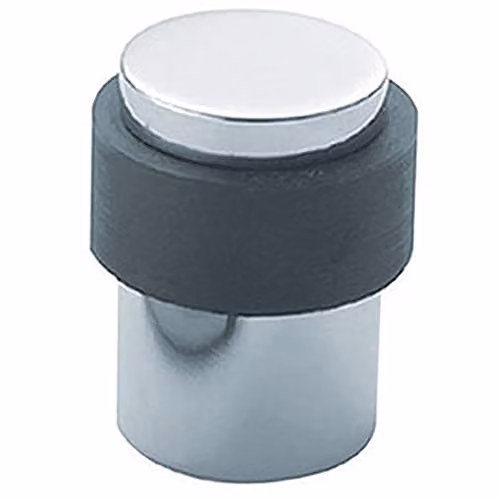 Loops Bright Steel Stainless Steel Floor Mounted Pedestal Doorstop with Rubber Buffer – 1