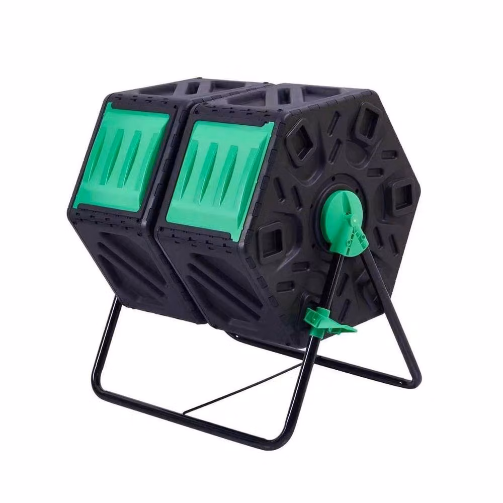 FLAVORA 120L Dual Chamber Rotating Composter Bin with Flip Lid in Black – 2