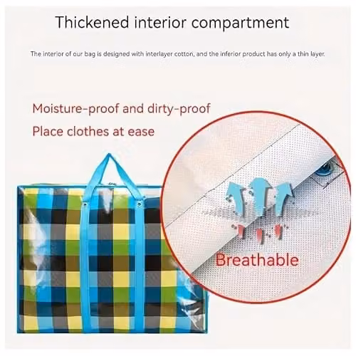 KAV Pack of 3 Extra Large Reusable Waterproof Laundry and Storage Bags with Handles, Multicolour, W/D/H: 90 x 60 x 30 cm – 6