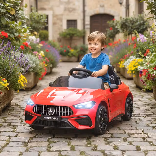 AIYAPLAY Licensed Mercedes AMG CLE 53 Kids Electric Ride On Car, Red