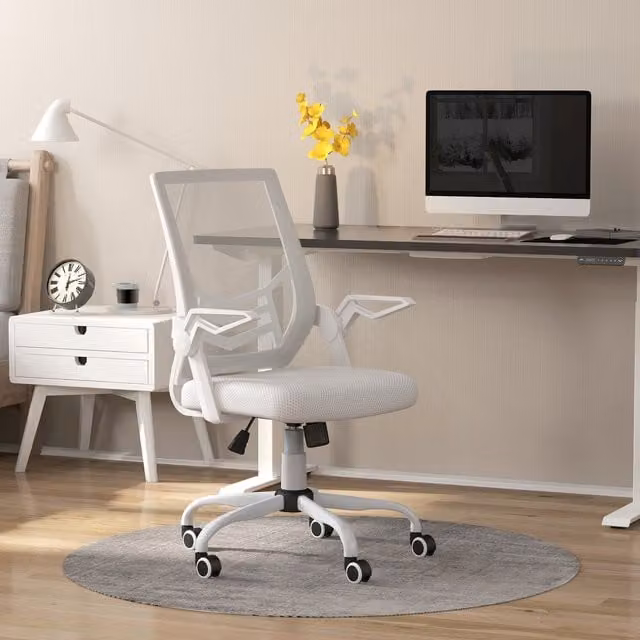 Vinsetto Mesh Lumbar Support Office Chair in White