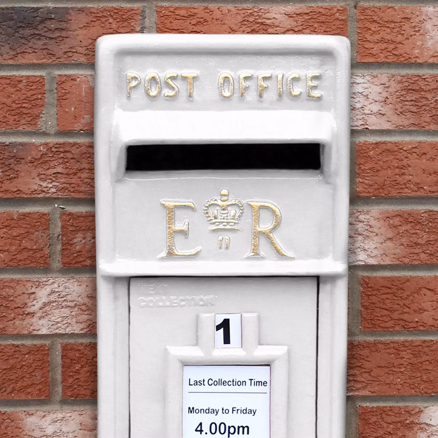 Monstershop White Royal Mail Post Box with Freestanding Cast Iron Stand – 2
