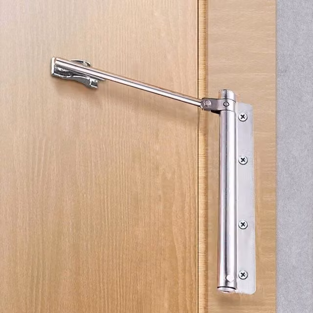 Havendro Heavy Duty Spring Door Closer, Surface Mount, Silver Stainless Steel