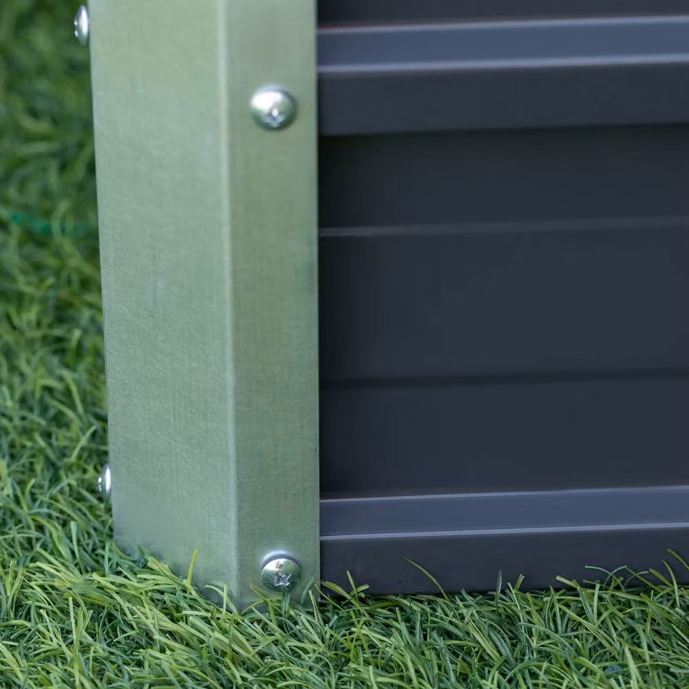 STILVORA Grey Steel Raised Garden Bed Planter Box, 108L, W/D/H: 66 x 47 x 40 cm – 7