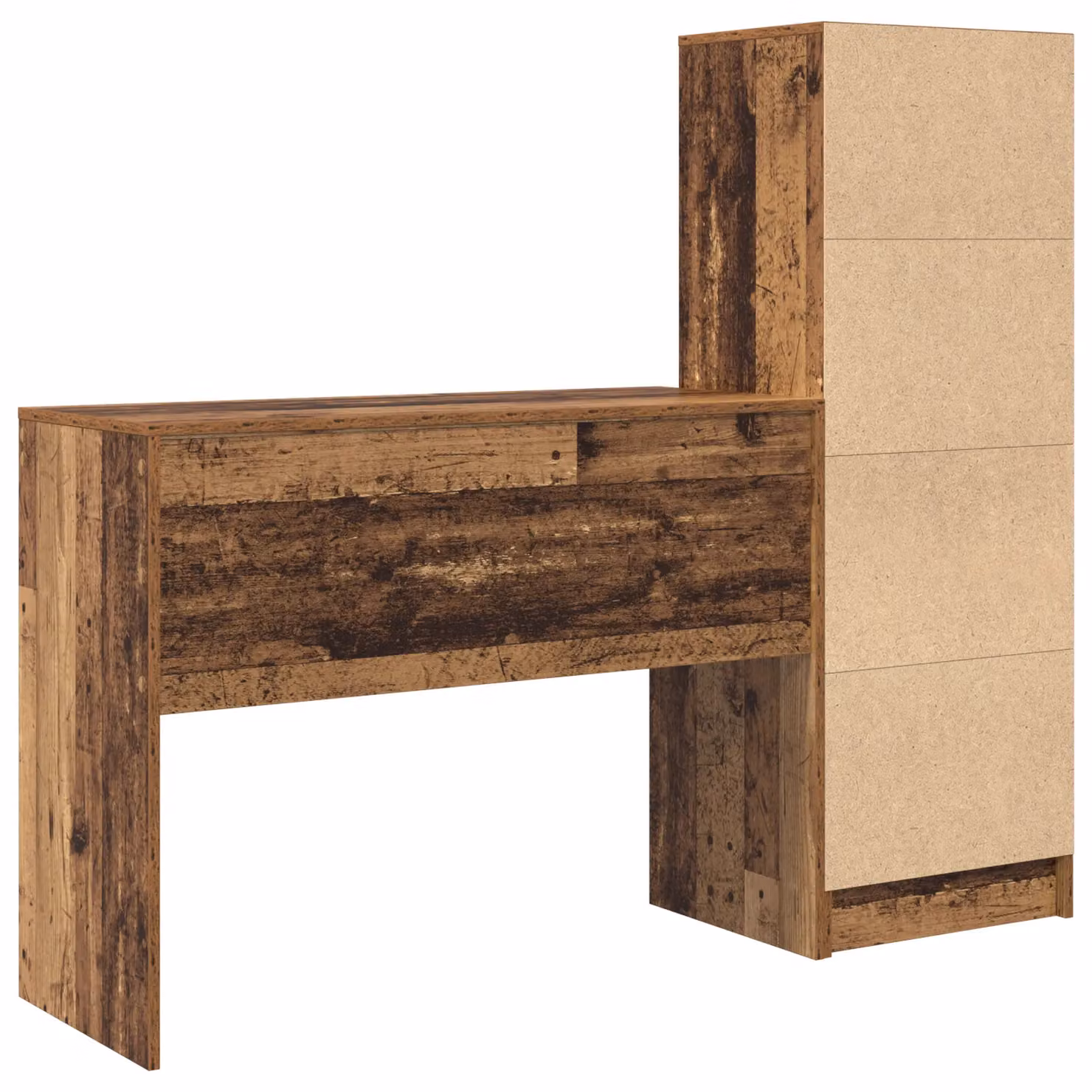 Berkfield Modern Writing Desk with Storage in Brown Old Wood Finish – 5