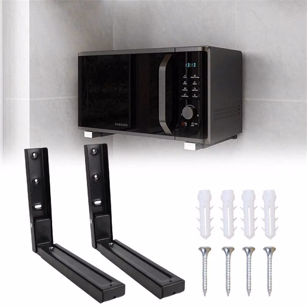 SPETLEK Adjustable Stretch Heavy Duty Wall Mounted Oven Shelf Storage Bracket, Black, W: 1000 cm, D: 52 cm – 3