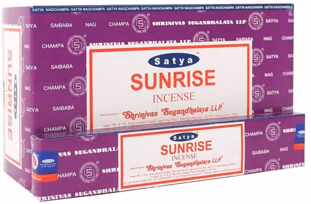Satya Sunrise Incense Sticks 12 Pack Set - Purple