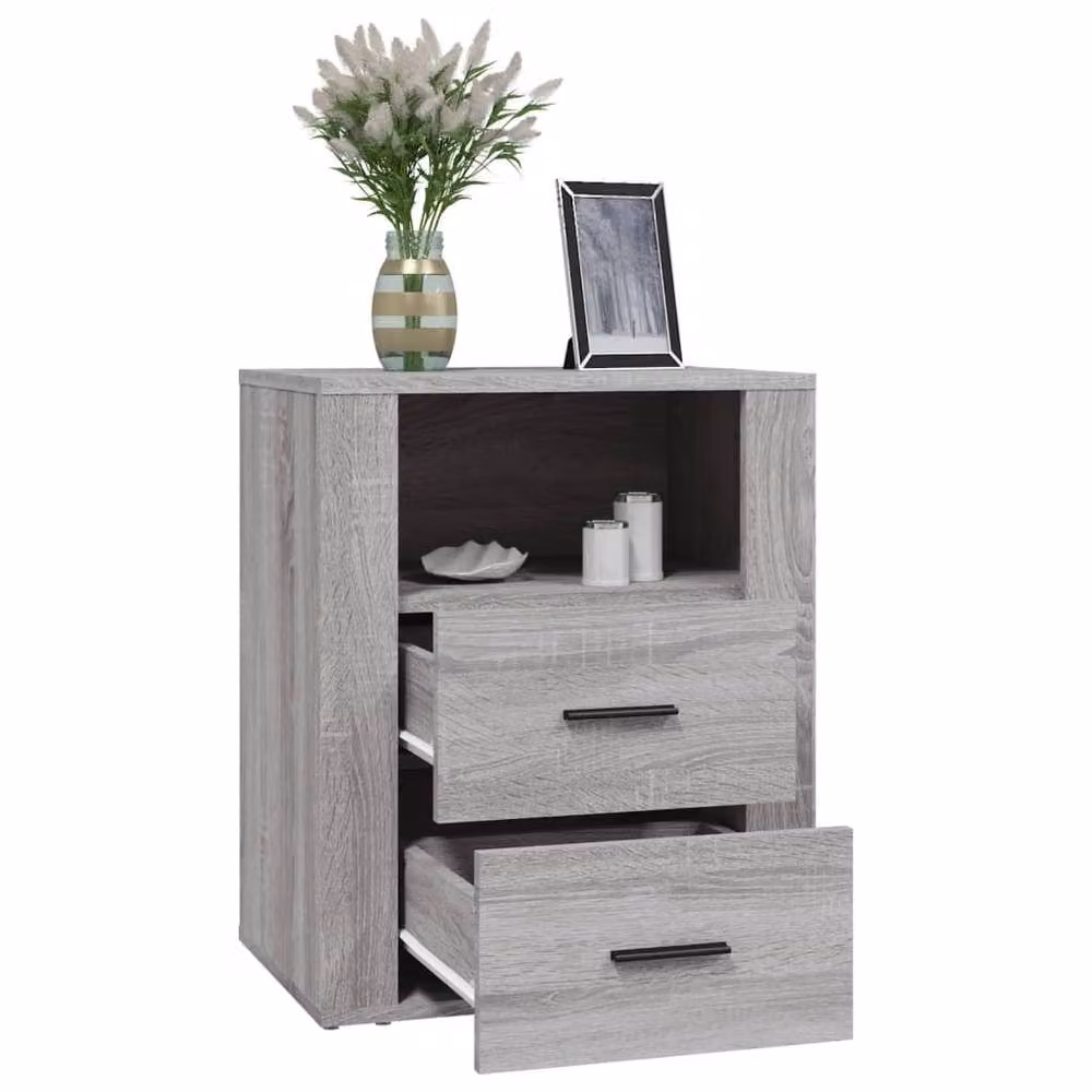 Berkfield Home Bedside Cabinet in Grey Sonoma, W/D/H: 50 x 36 x 60 cm – 3