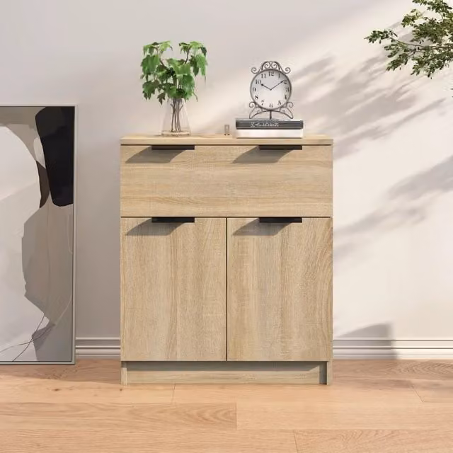 Berkfield Home Sonoma Oak Sideboard in Brown, W/D/H: 60 x 30 x 70 cm