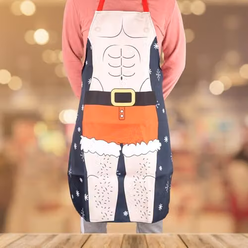 Shatchi Six Pack Novelty Red Apron for Festive Holiday Parties – 4