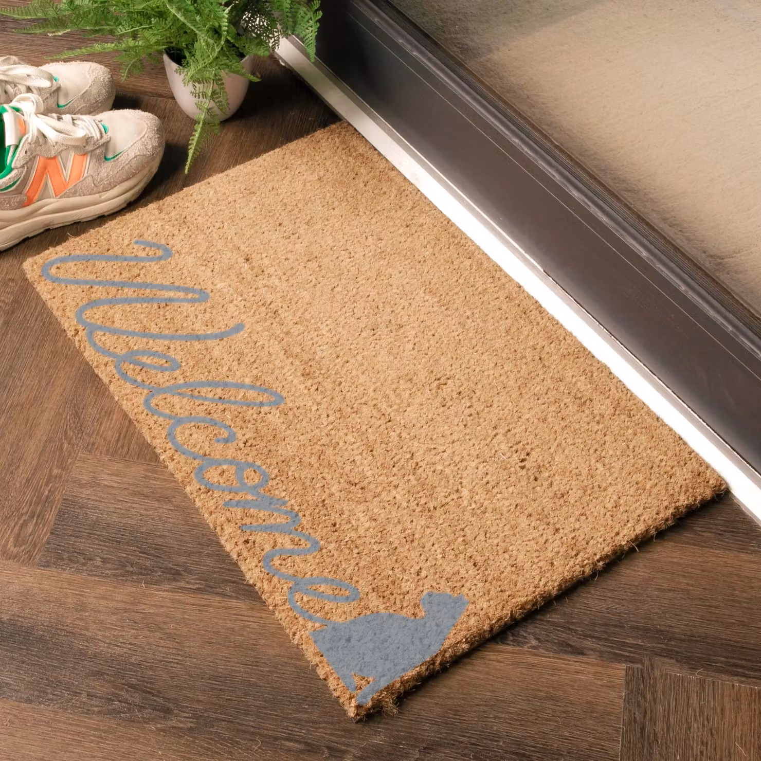 Artsy Mats Grey Welcome Scribble Cat Doormat, W: 60 cm, D: 40 cm – 2