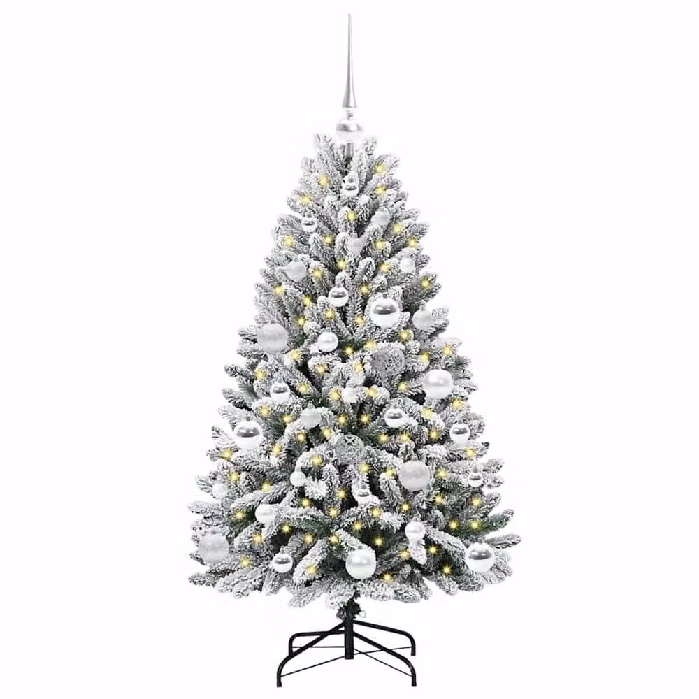 Berkfield Home Artificial Christmas Tree in Green and White, Height: 120 cm – 3