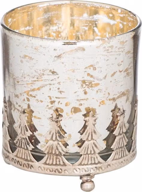 KDMK Large Silver Christmas Tealight Candle Holder