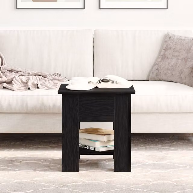 Berkfield Home Black Oak Coffee Table, W/D/H: 40 x 40 x 42 cm – 1